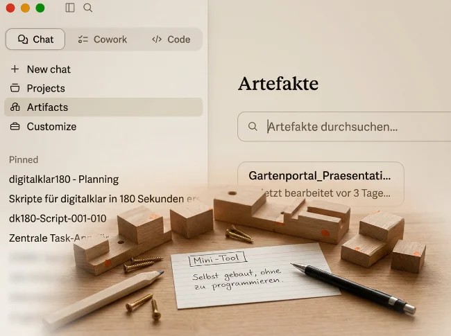 Screenshot: selbstgebautes Mini-Tool im Einsatz