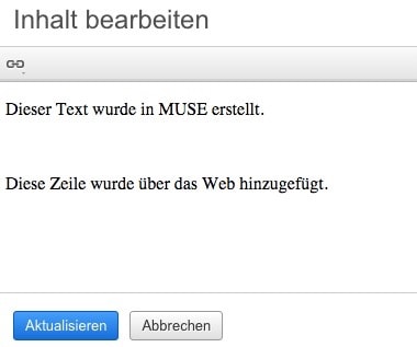 Adobe Muse - inbrowserediting - Inhalte bearbeiten