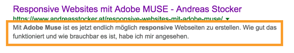 SEO Meta Beschreibung in Google