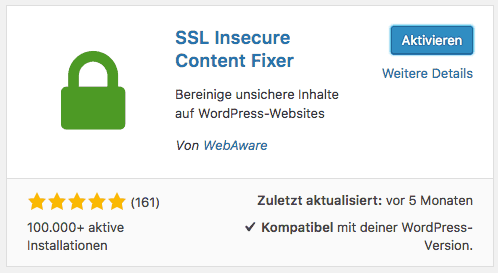 Mixed Content Problem mit WordPress Plugin lösen