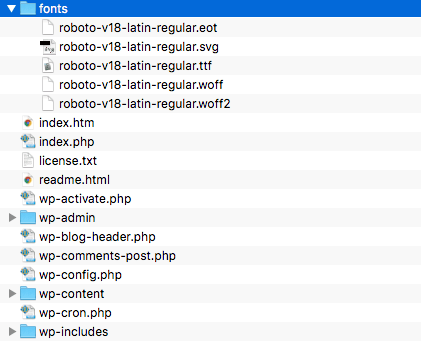 Google Webfont selber hosten - mit FTP übertragen - Files übertragen