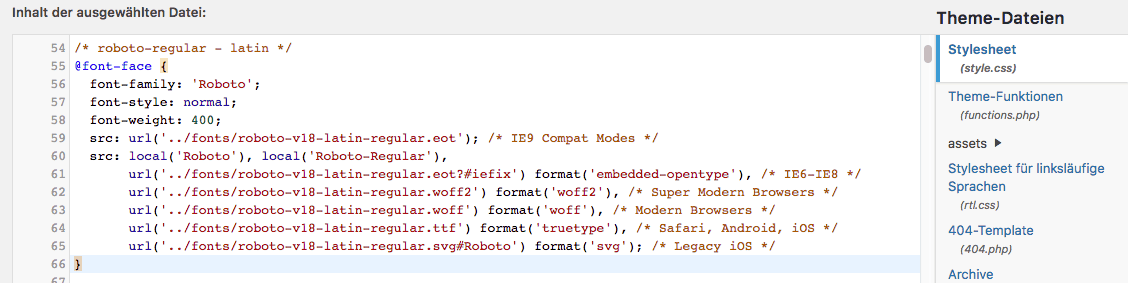 Google Webfonts in WordPress einbinden mit styles.css