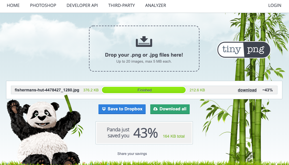 Website Tipp: Bilder mit TinyPNG optimieren - Optimierung und Download