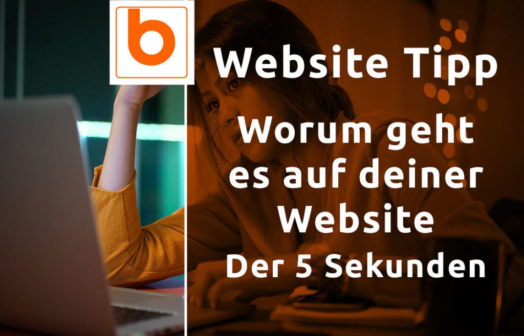 Website Tipp - Worum geht es auf deiner Website - der 5 Sekunden Test